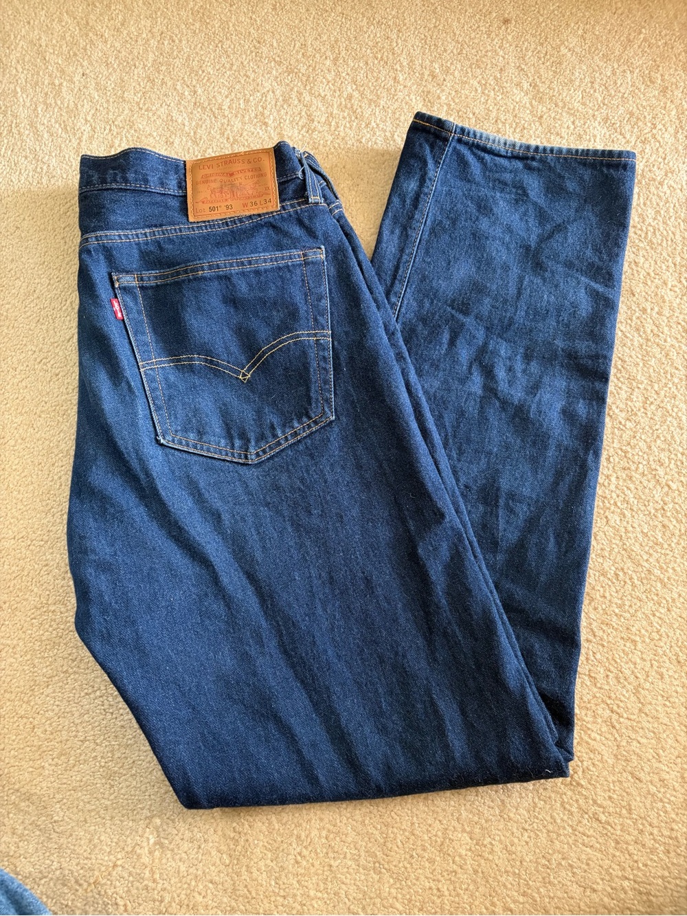 Levi’s Premium 501 ’93 Straight Jeans Dark Wash 34x34 Button Fly